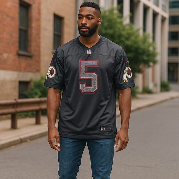 NWT Reebok Jersey Mens Large Black NFL Washington Commanders Redskins McNabb - Picture 1 of 7